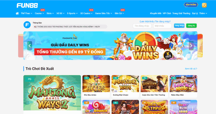 trang nổ hũ Fun88